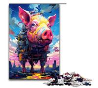 Puzzles pour Adultes 1000 pièces Robot Pig par SplattersLots of Thick Coloured Clouds Jigsaw Puzzle Home Educational Games DIY Toys Great Gift for Games 75x50cm