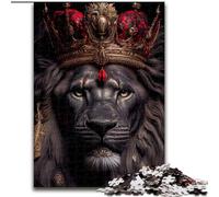 Puzzles pour Adultes 1000 pièces Roi Lion Noir ou Puzzles en Carton Rouge Taille 26x38cm Jeu Familial interactif, décoration d'intérieur DIY, Cadeau Casse-tête