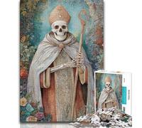 Puzzles pour Adultes 1000 pièces, Roi Squelette Guerrier, Jeux d'activités familiales stimulants, Jouet à Faire soi-même pour décoration Murale de la Maison, Cadeaux (Taille 75x50cm)