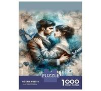Puzzles pour Adultes 1000 Pièces Romantic Love Art Print Puzzle pour Adultes Jeu De Réflexion Assembler Le Motif Idée Cadeau Unique pour Un Anniversaire 52x38cm/1000pcs