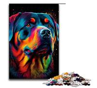Puzzles pour Adultes 1000 pièces Rottweiler Motif Chien coloré Assemblage Aide Le Cerveau à exercer Jouets addictifs pour cultiver la Patience 75x50cm
