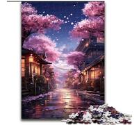 Puzzles pour Adultes 1000 pièces Route des cerisiers en Fleurs, Jeu Familial interactif, décoration d'intérieur à Faire soi-même, Casse-tête Stimulant (Taille 26x38cm)