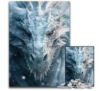 Puzzles pour Adultes 1000 pièces Royaume du Dragon de Glace 14 Puzzles pour Adultes pour la décoration intérieure Entraînement cérébral Cadeaux de Vacances 1000 pièces (38 x 26 cm)