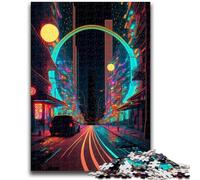 Puzzles pour Adultes 1000 pièces Rue Lumineuse au néon Aidez Le Cerveau à exercer des Jouets addictifs pour cultiver la Patience Une œuvre d'art 38x26cm