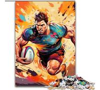 Puzzles pour Adultes 1000 pièces Rugby coloré Puzzle 1000 pièces Activité de cohésion familiale, Cadeau Unique pour Les Vacances et Les Anniversaires (Taille 50x75cm)