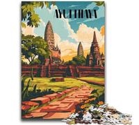 Puzzles pour Adultes 1000 pièces Ruines d'Ayutthaya, Un Plaisir Familial idéal pour Toute la Famille à partir de 14 Ans (Taille 50x70cm)