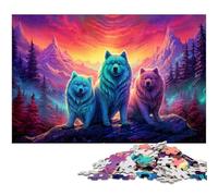 Puzzles pour Adultes 1000 pièces Samoyède coloré Décoration de la Maison Puzzles Cadeaux de Noël 1000 pièces (75 x 50 cm)