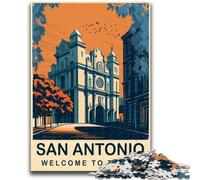Puzzles pour Adultes 1000 pièces San Antonio Texas Puzzles pour Adultes, Anti-Stress, défi Difficile, décoration d'intérieur Unique et Cadeaux (26x38cm)