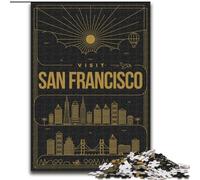 Puzzles pour Adultes 1000 pièces San Francisco, Californie, Jeu éducatif Familial avec pièces entièrement emboîtables de Formes aléatoires (50x75cm) 1000 pièces