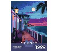 Puzzles pour Adultes 1000 Pièces San Juan, Puerto Rico Nightscape Puzzle pour Adolescents Assemblage De Motifs Interaction Parent-Enfant Jeu Au Design Soigné 38x26cm/1000pcs