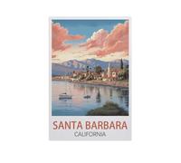 Puzzles pour Adultes 1000 Pièces，Santa Barbara, Californie，Puzzle en Bois Enfants Jouet Cadeau Éducatif Intellectuel Décompression Amusant Jeu De Famille（75x50cm）-AN62