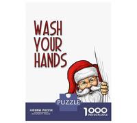 Puzzles pour Adultes 1000 Pièces Santa Claus Wash Your Hands Puzzles pour Adolescents : Améliorent La Mémoire, Entraînent Le Cerveau Et La Dextérité, Cadeaux Anti-Stress 70x50cm/1000pcs