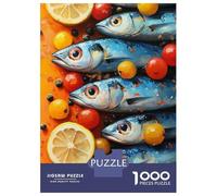 Puzzles pour Adultes 1000 Pièces Sardines with Lemon and Tomatoes Puzzle pour Adultes - Jeux De Détente, D'analyse Et De Logique - Idéal comme Cadeau pour Toute La Famille 70x50cm/1000pcs