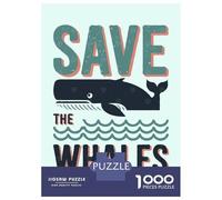 Puzzles pour Adultes 1000 Pièces Save The Whales - Anti Whaling Puzzle Jeux Relaxants Difficile, Difficile, Stimulant À Terminer 38x26cm/1000pcs