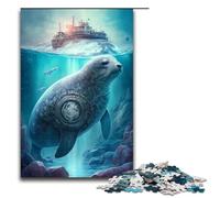Puzzles pour Adultes 1000 pièces Sceau Créatures imaginaires Motif Assemblage Aide Le Cerveau à exercer Jouets addictifs pour cultiver la Patience 75x50cm