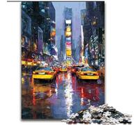 Puzzles pour Adultes 1000 pièces Scène de Rue de New York Jouets éducatifs et Amusants Activités à la Maison, Cadeau d'anniversaire, Cadeaux de Voyage 26x38cm