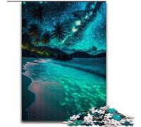 Puzzles pour Adultes, 1000 pièces, scène Nocturne de Plage, Puzzles Difficiles pour Adultes, idéal pour Les Vacances ou Un Anniversaire, Jeu de fête (Taille 26x38cm)