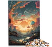 Puzzles pour Adultes 1000 pièces Scène psychédélique Jeu Stimulant Jouets 26x38cm Collection d'artistes Beaux-Arts pour Adolescents 14+