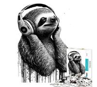 Puzzles pour Adultes 1000 pièces Serene Beats Sloth Art Défi éducatif Anti-Stress Jouet Anti-Stress pour Les 14 Ans et Plus (38x26cm)