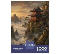 Puzzles pour Adultes 1000 Pièces Serene Mountain Temple at Sunrise Puzzles pour Adolescents : Améliorent La Mémoire, Entraînent Le Cerveau Et La Dextérité, Cadeaux Anti-Stress 52x38cm/1000pcs
