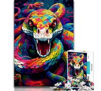 Puzzles pour Adultes 1000 pièces Serpent coloré, Jouets éducatifs et éducatifs pour la Famille, adaptés à la décoration de Bureau 38x26cm