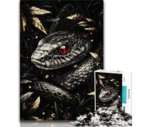 Puzzles pour Adultes 1000 pièces Serpent Noir, Jeu Familial, Cadeau d'anniversaire, décoration Murale pour Les 14 Ans et Plus 38x26cm