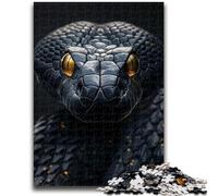 Puzzles pour Adultes 1000 pièces Serpent Noir, Jouets de Divertissement Familial, idéal comme Cadeau pour Toute la Famille à partir de 14 Ans 50x75cm