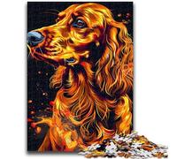 Puzzles pour Adultes 1000 pièces Setter Irlandais Art du Chien Jouet éducatif intellectuel décompressant Superbes Cadeaux et Jouets 26x38cm