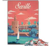 Puzzles pour Adultes 1000 pièces Séville Difficile à réaliser, mais Amusant et Humoristique avec Affiche et fiche de Questions-réponses Assorties (50x75cm) 1000 pièces