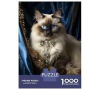 Puzzles pour Adultes 1000 Pièces Siamese Cat Puzzle pour Adultes, Jouet Anti-Stress, Difficile, Excellent Cadeau pour Les Amateurs De Jeux 52x38cm/1000pcs