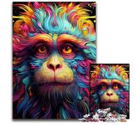 Puzzles pour Adultes 1000 pièces Singe coloré Puzzles pour Adultes Casse-tête Haute difficulté pour Adolescents 26x38cm / 10,23x14,96 Pouces