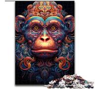 Puzzles pour Adultes 1000 pièces Singes colorés Jeu interactif Familial, Décoration d'intérieur DIY, Cadeau de défi cérébral (Taille : 50x75cm)
