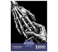 Puzzles pour Adultes 1000 Pièces Skeleton Hand Touching Human Hand Puzzle pour Adultes, Jeu De Réflexion, Décoration Murale, Cadeaux De Noël Ou d'anniversaire 70x50cm/1000pcs