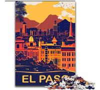 Puzzles pour Adultes 1000 pièces Skyline d'El Paso, Jouets de Jeu Chaque pièce est Unique - Jeu Familial Stimulant et Amusant pour Les 14 Ans 50x75cm