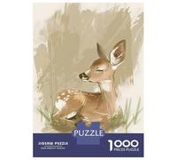 Puzzles pour Adultes 1000 Pièces Sleeping Baby Deer Nursery Illustration Puzzle pour Adultes, Jouet Anti-Stress, Difficile, Excellent Cadeau pour Les Amateurs De Jeux 38x26cm/1000pcs