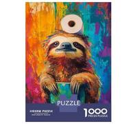 Puzzles pour Adultes 1000 Pièces Sloth's Colorful Day Puzzle pour Adultes, Jouet Anti-Stress, Difficile, Excellent Cadeau pour Les Amateurs De Jeux 38x26cm/1000pcs