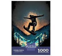 Puzzles pour Adultes 1000 Pièces Snowboard Puzzle pour Adultes Jeux Relaxants Course De Vitesse Manuelle Activités Amusantes À La Maison 52x38cm/1000pcs