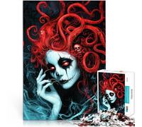 Puzzles pour Adultes 1000 pièces Sorcière aux Cheveux Roux Jouet éducatif d'apprentissage Décoration d'intérieur 52x38cm