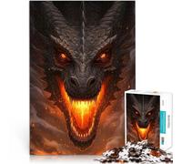 Puzzles pour Adultes 1000 pièces Souffle de feu du Dragon Compétition de Vitesse Manuelle Cadeau d'anniversaire, Cadeaux 38x26cm