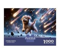 Puzzles pour Adultes 1000 Pièces Space Puppies Cute Doggies in Outer Space! Puzzles pour Adultes pour S'amuser en Famille Activités Amusantes À La Maison Jeu Familial Stimulant 38x26cm/1000pcs