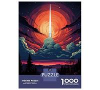 Puzzles pour Adultes 1000 Pièces Space Rocket Launching Into The Sky Puzzle pour Adolescents Assemblage De Motifs Interaction Parent-Enfant Jeu Au Design Soigné 52x38cm/1000pcs