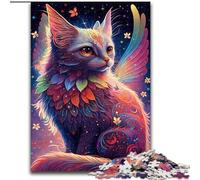 Puzzles pour Adultes 1000 pièces Spirit Cat Jigsaw Puzzle en Carton, Relax & Challenge, Art de décoration d'intérieur coloré, pour Les Amis 1000 pièces(26x38cm)