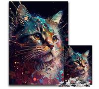 Puzzles pour Adultes 1000 pièces Spirit Cat Puzzles Difficiles pour Adultes Activités Amusantes à la Maison, Cadeaux d'anniversaire, Cadeaux de Voyage 26x38cm/10,23x14,96 Pouces
