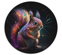 Puzzles pour Adultes 1000 pièces Spirit Dog Puzzle Rond en Carton Décoration DIY Cadeaux de Vacances stimulants pour Le Cerveau 1000 pièces (67,5x67,5cm)