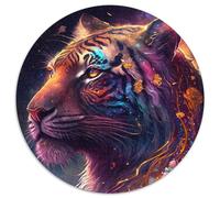Puzzles pour Adultes, 1000 pièces Spirit Tiger, Puzzle Rond de 1000 pièces, Cadeaux Amusants à la Maison, Cadeaux d'anniversaire, Cadeaux de Voyage, 1000 pièces (67,5x67,5cm)