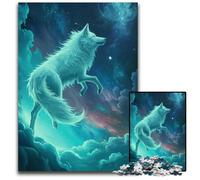 Puzzles pour Adultes, 1000 pièces Spirit Wolf en Carton, Cadeau Stimulant pour Les Adolescents, activité éducative 26x38cm/10,23x14,96 Pouces
