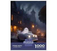 Puzzles pour Adultes 1000 Pièces Spooky Ghost Ride Puzzles pour Adultes Jeu De Réflexion Et De Logique Activités Amusantes À La Maison, 38x26cm/1000pcs