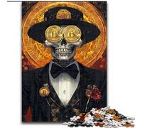 Puzzles pour Adultes 1000 pièces, Squelette Bitcoin Difficile, Chaque pièce est Unique - Jeu Familial Stimulant pour Les 14 Ans (Taille 26x38cm)