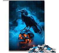 Puzzles pour Adultes 1000 pièces, Squelette Corbeau, Jouets éducatifs, Anti-Stress, décoration d'intérieur Unique et Cadeaux (Taille 50x75cm)