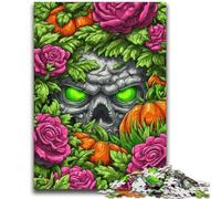 Puzzles pour Adultes 1000 pièces Squelette de Citrouille Jeu Stimulant Jouets à Offrir en Cadeau pour Toute la Famille à partir de 14 Ans 50x75cm